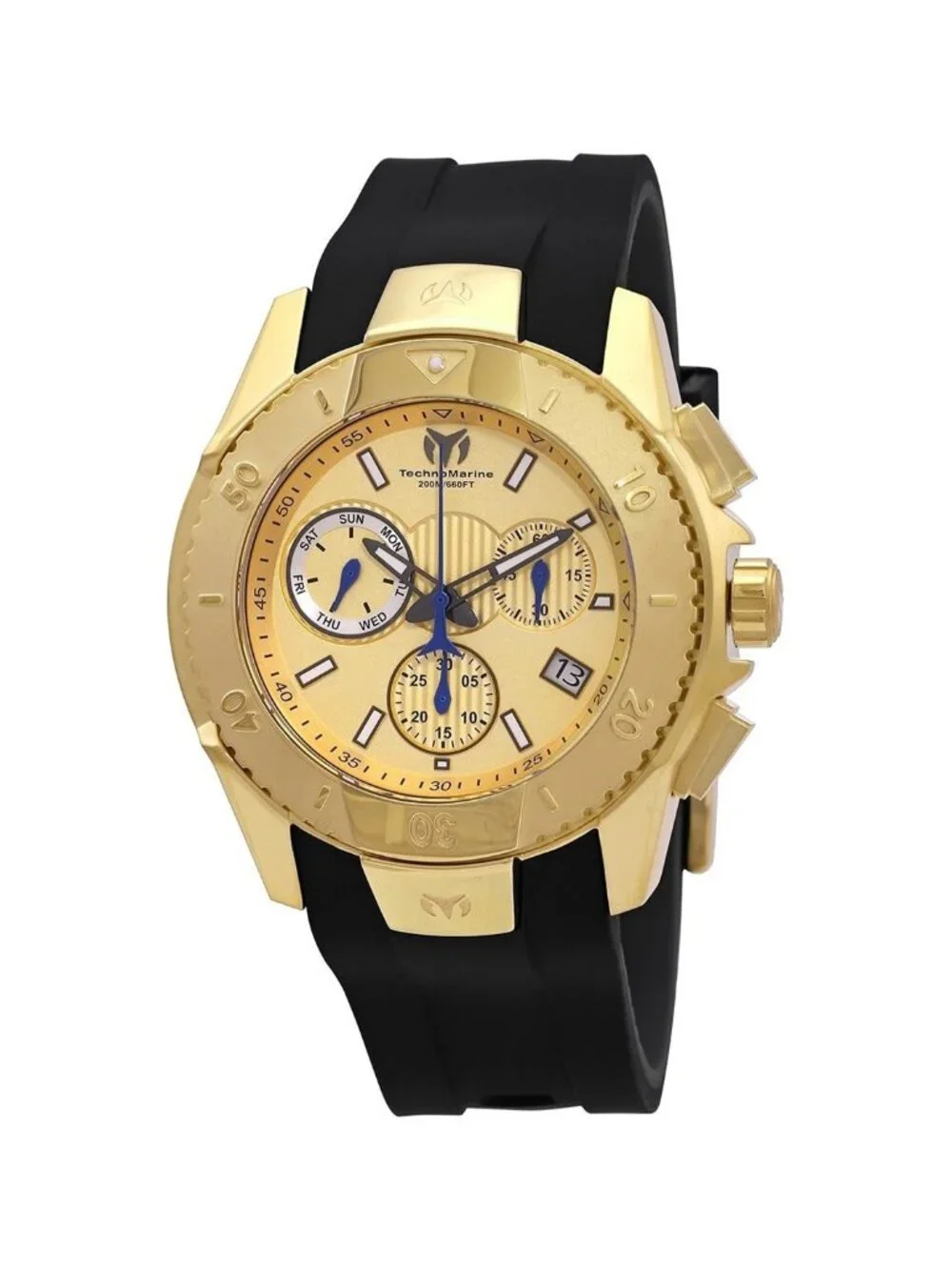 NWT Technomarine UF6 Chronograph Quartz Gold Dial Men's Watch